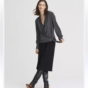 Rag & Bone Striped Wrap Top - Felix Popover Size M 100% Silk